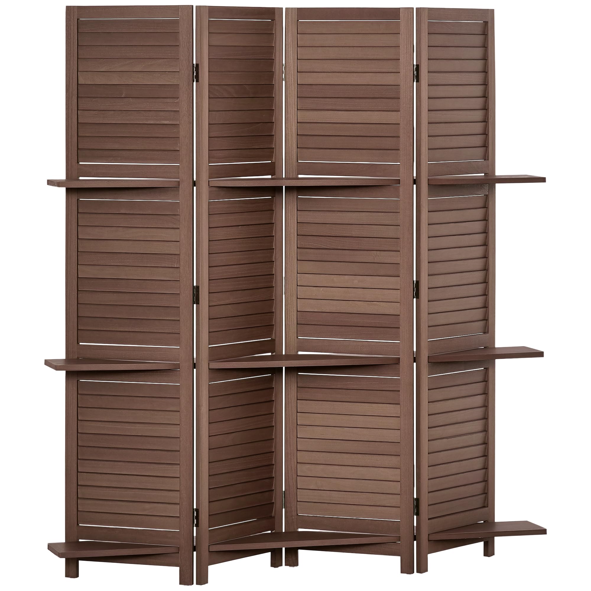 HOMCOM Paravent persienne en bois séparateur de pièce