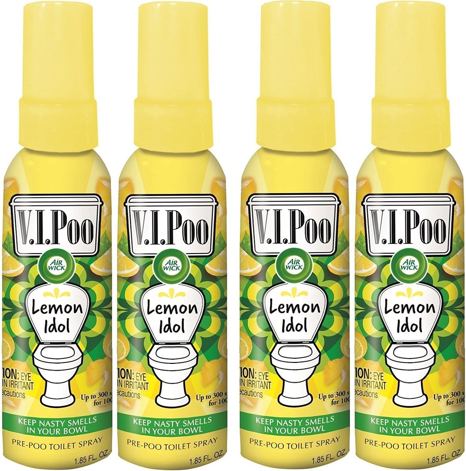 Air Wick, V.I.Poo, Lemon Idol,Pre-Poo Toilet Spray, 55 ml,Pack of 4