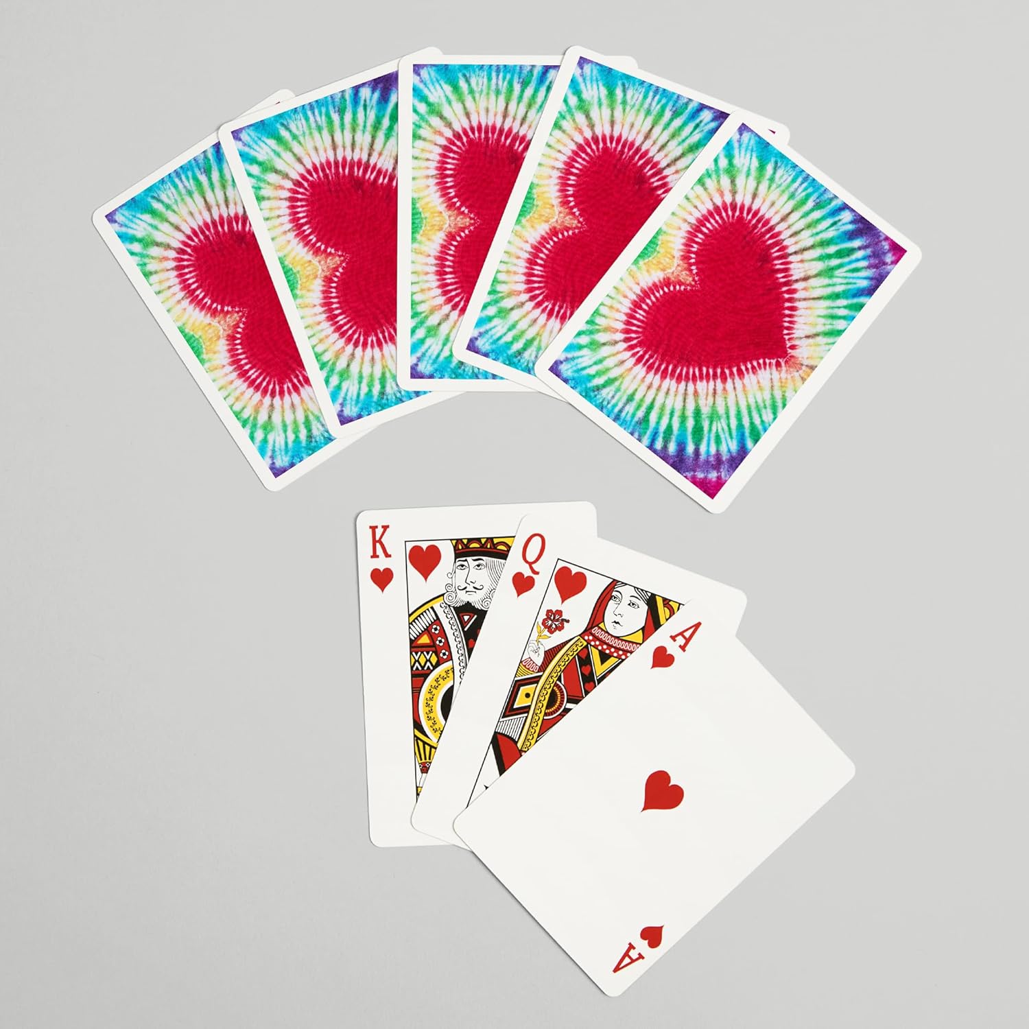 Lantern Press Tie-Dye Design of a Heart in Rainbow Colors, Photography, 52 Playing Cards for Adults, Poker Size Card Deck