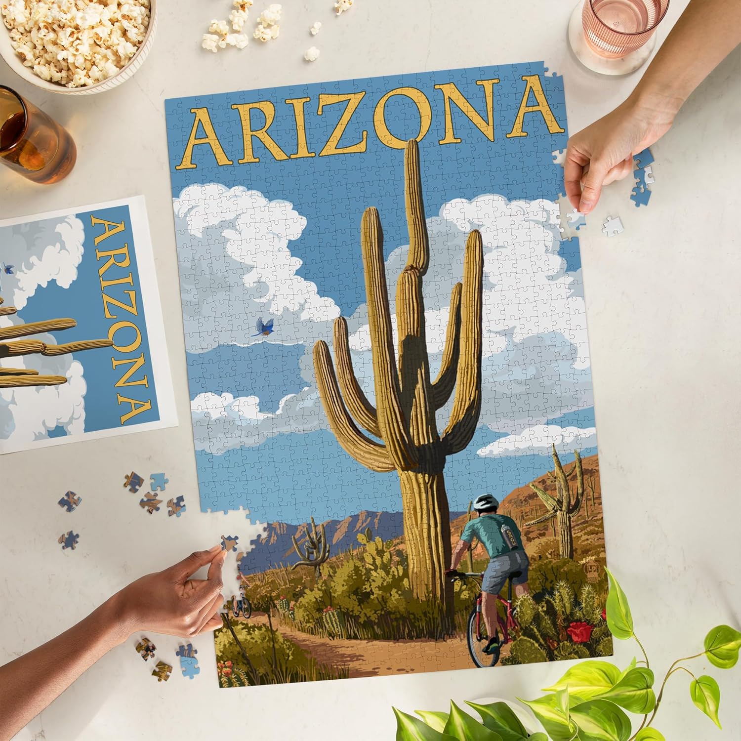 Arizona, Bicycling Scene (1000 Piece Puzzle, Challenging Jigsaw Puzzle for Adults, Made in USA)