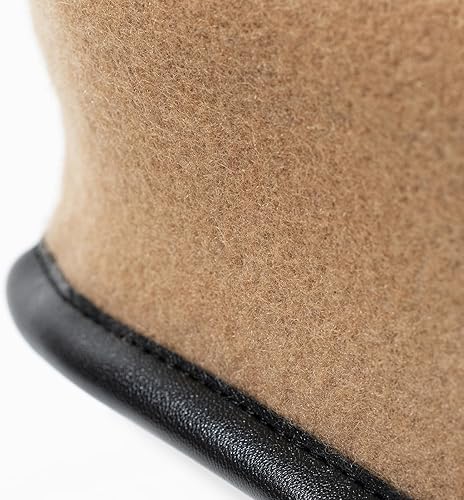 Miniatura 9 de Boinas militares británicas con banda de cuero para el sudor, boina de lana ajustable del ejército para hombres y mujeres