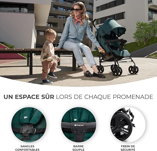 Kinderkraft TIK Poussette Légère, Ne Pèse Que 6,5 kg, Poussette De Voyage, Facile À Pince, Dossier Réglable En Position Allongée, De La 6 Mois, poids maximum jusqu'à 17kg, Vert Kinderkraft TIK Poussette Légère, Ne Pèse Que 6,5 kg, Poussette De Voyage, Facile À Pince, Dossier Réglable En Position Allongée, De La 6 Mois, poids maximum jusqu'à 17kg, Vert - 6