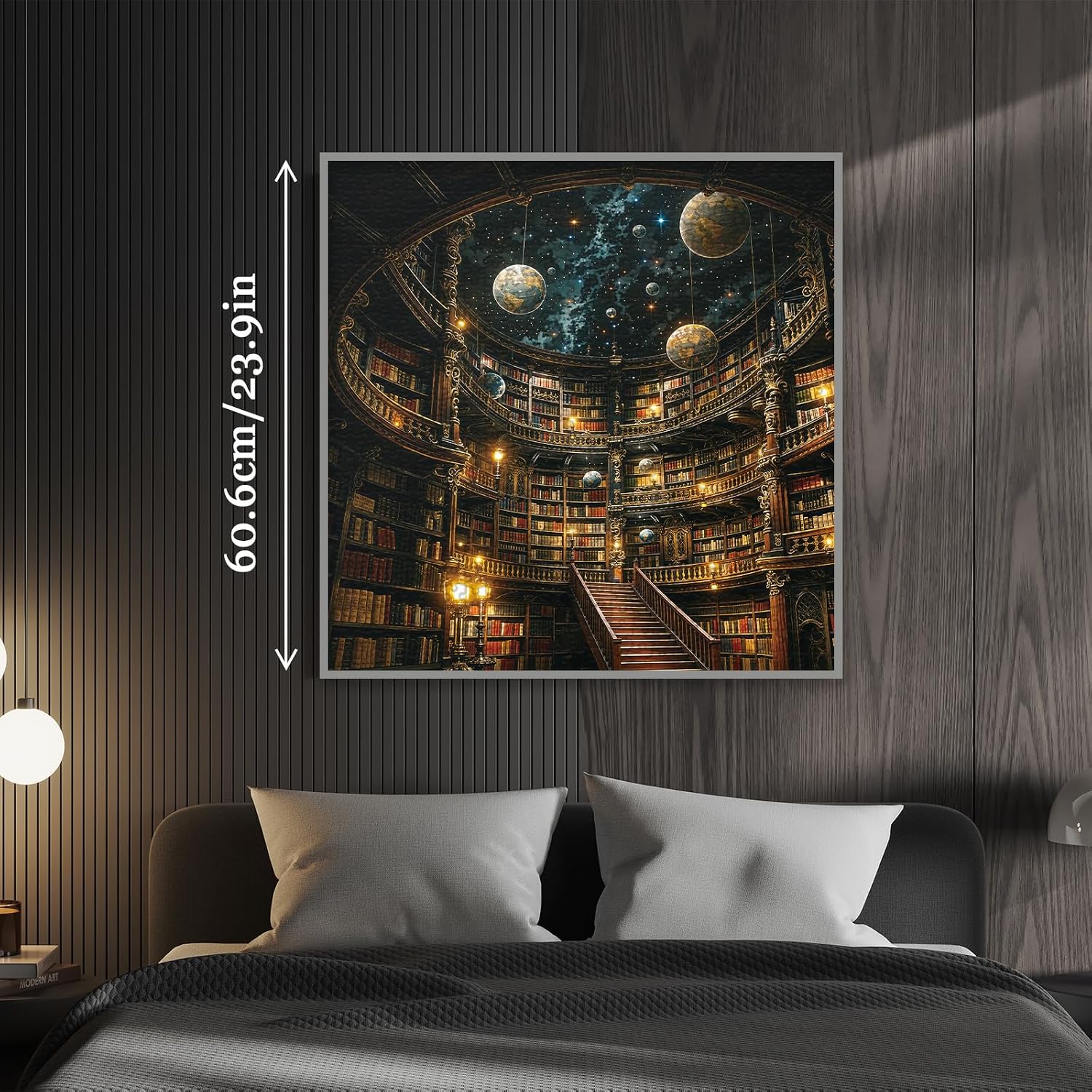 Fantasy Space Library Puzzles for Adults 1000 Pieces, Mystery Art Book Planet Jigsaw Puzzles, Magic Starry Night Bookshelf Stars Moon Puzzle
