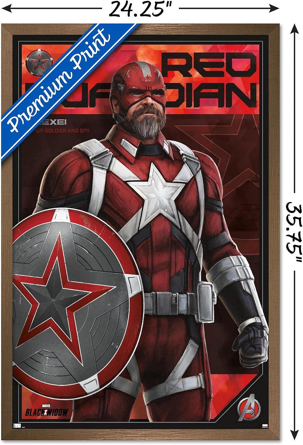 Trends International Marvel: Year of The Shield - Red Guardian Wall Poster, 34L x 22.4W, Bronze Framed Version