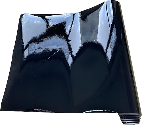 Miniatura 2 de LZLRUN Burbuja autoadhesiva de vinilo negro brillante de liberación de aire, clasificación para exteriores para uso automotriz, cuchillo de 12 x 60