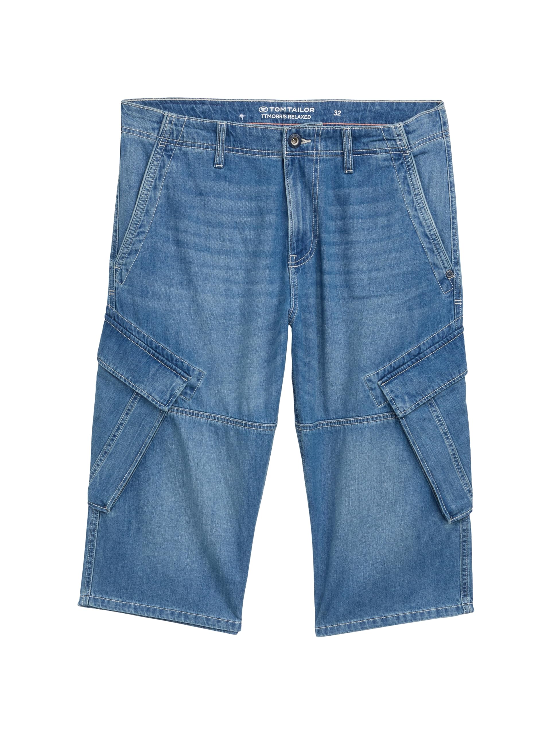 TOM TAILOR Herren TTMORRIS Relaxed Overknee Jeans Shorts
