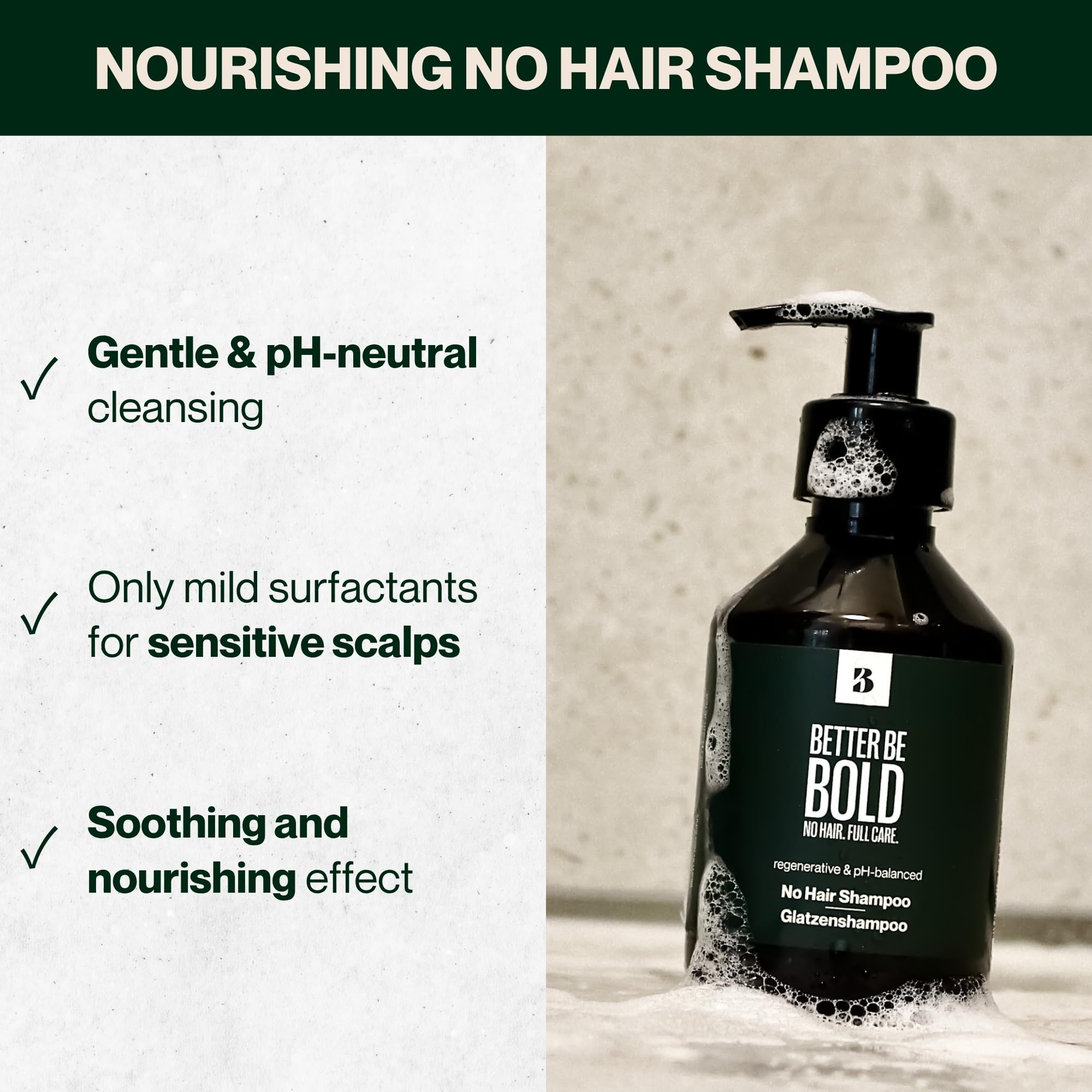 BETTER BE BOLD I GLATT & MATT Glatzenpflege-Routine I Glatzenpeeling, Glatzenshampoo und Glatzencreme I Alles in einem Set I Für die ideale Männerpflege I Feuchtigkeit & Schutz I Kopfhautpflege Männer