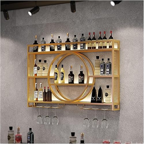 Estante para vino montado en la pared, estante para copas de vino, estantes flotantes, estante de exhibición de botellas de bar, soporte para colgar