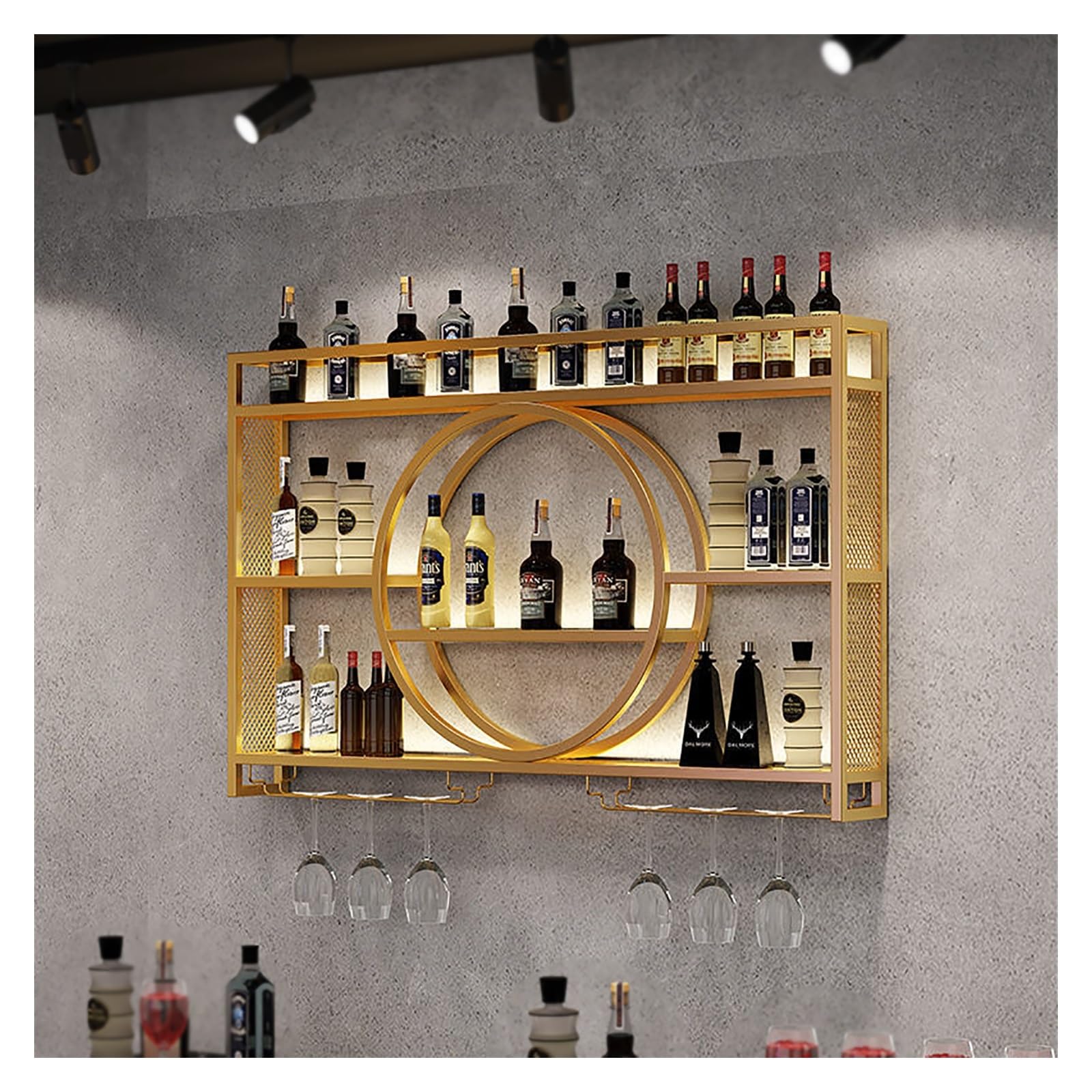 Casier à vin mural en matériaux nobles pour étagères de bar