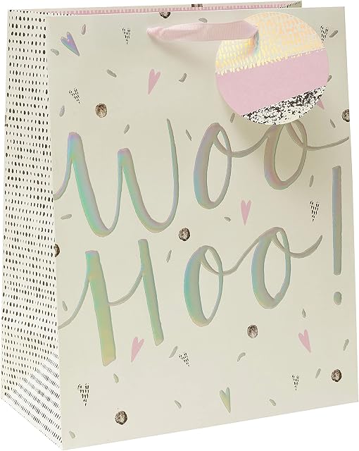 UK Greetings Woo Hoo Large Gift Bag - Gift Bag for Her - Gift Wrap - Gift Wrapping - Birthday Gift Bag - Celebration Gift Bag, multi