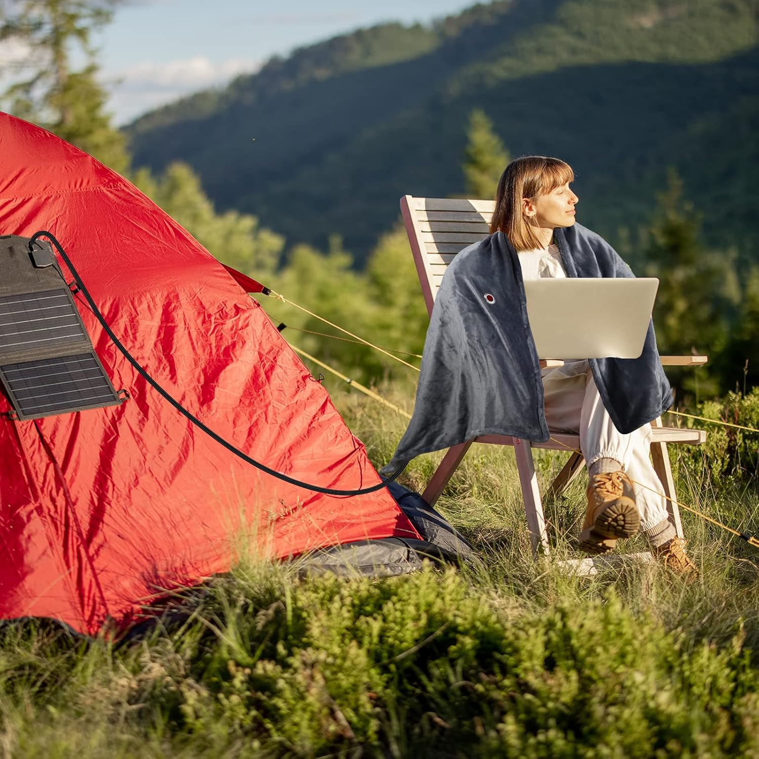 review NewWay USB Heating Blanket Throw 3 Heating Levels with 5FT USB Cable Mchine Washable for Home Office Car Camping Use 60 x 30 inches (Power Bank NOT Included)