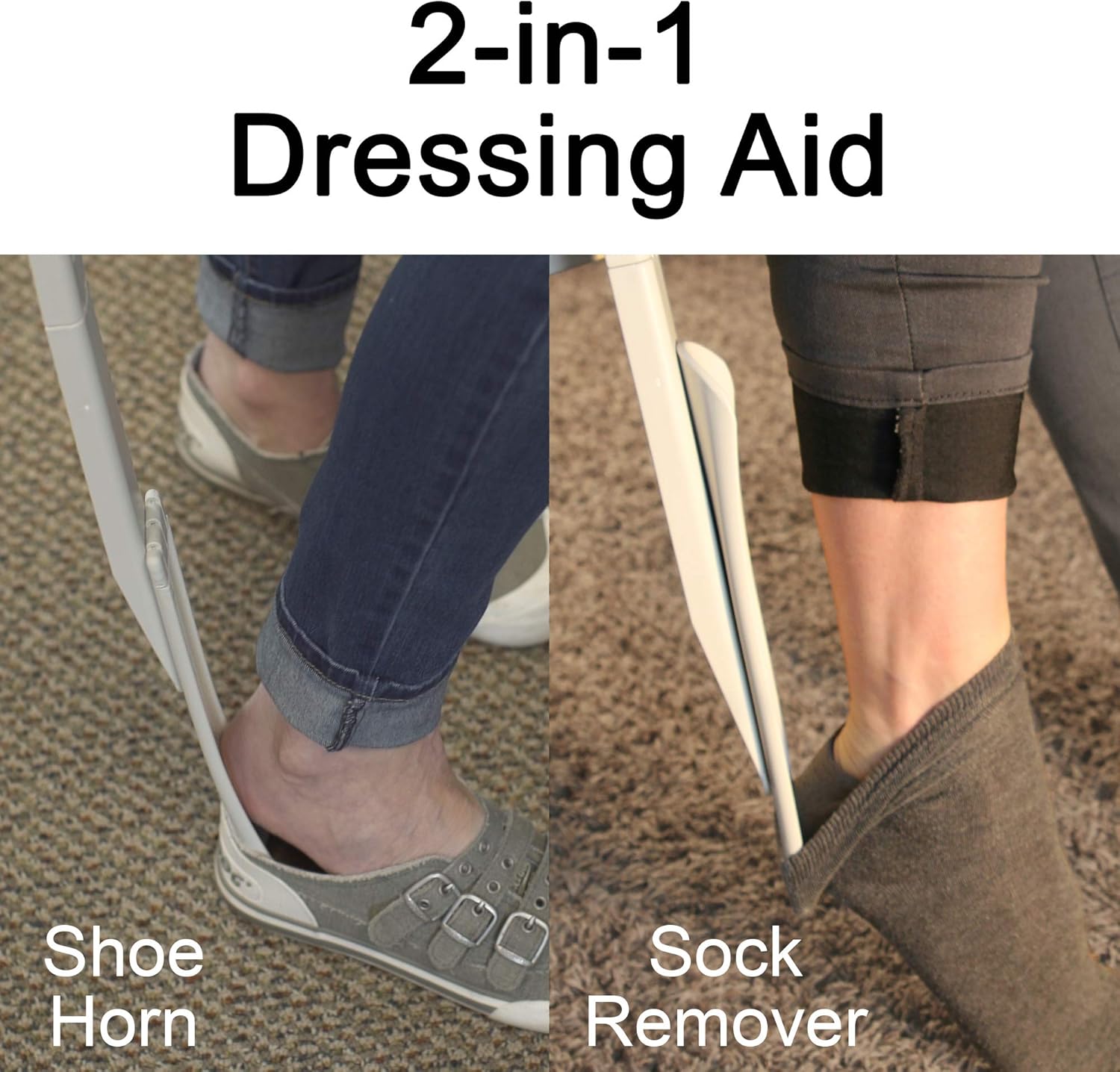 Shoehorn and Sock Remover Tool, 2-in-1 Dressing Aid - 28 Inches in Length : Clothing, Shoes & Jewelry