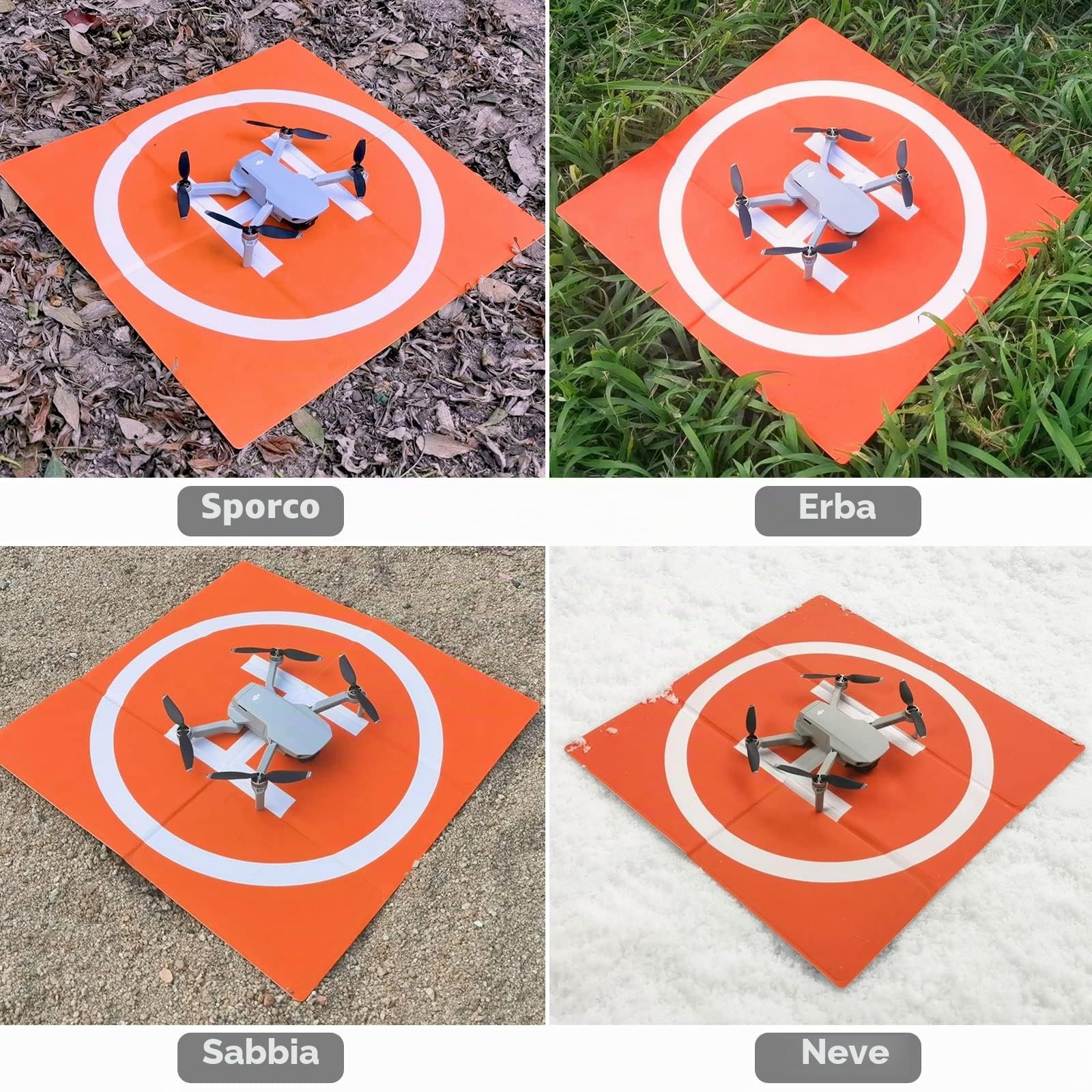 SYMIK LP500 Drone Landing Pad 20''/50cm, Piattaforma Di Atterraggio (2x3 volte) Pieghevole Rapida Pesato Impermeabile per DJI Flip/Neo/Mini 4 Pro/3 Pro/Mini 4K, Air 3S/Air 3/ 2S