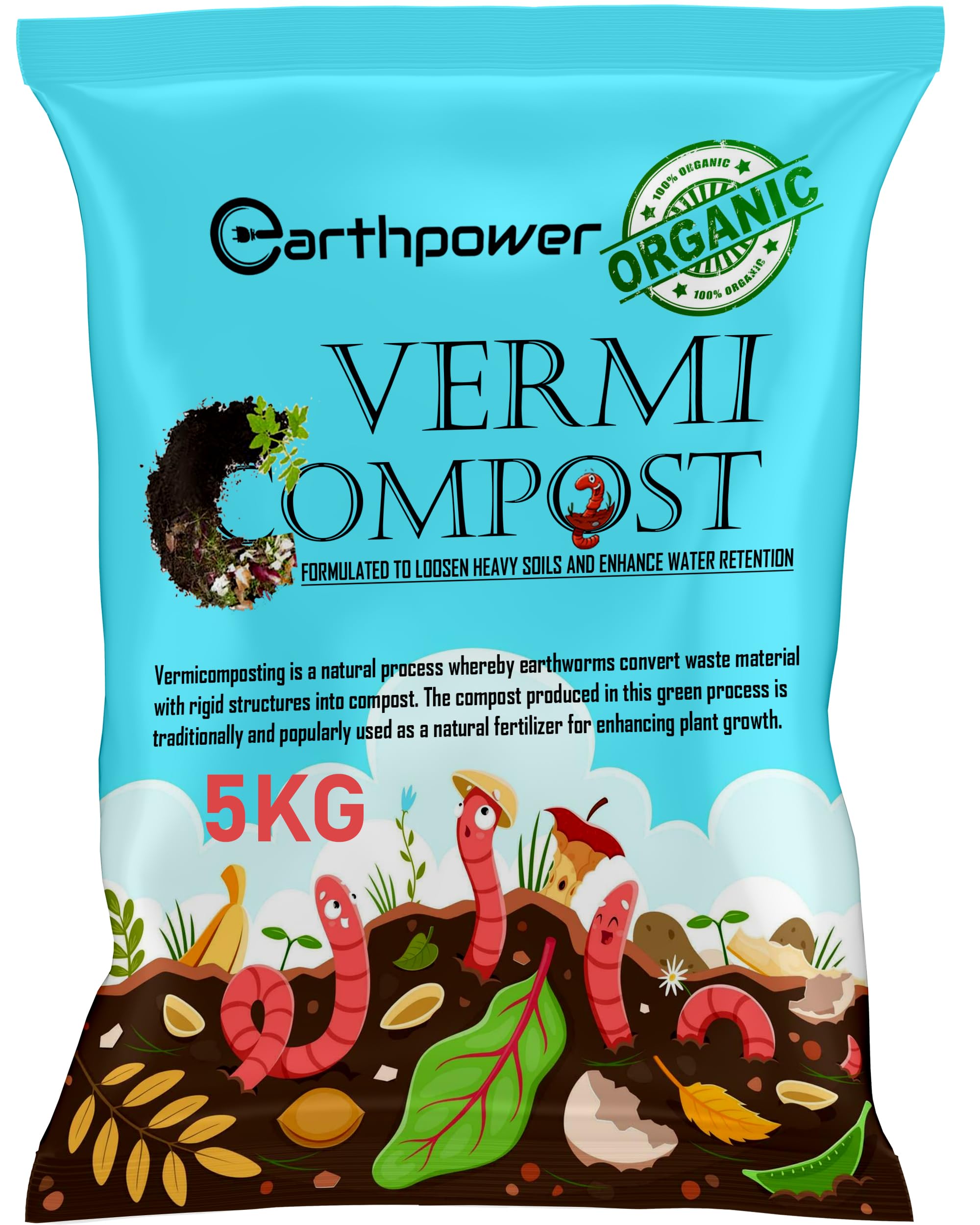 EARTHPOWER Vermicompost Fertilizer Manure For Plants 5 Kg |Vermi compost for plant| Organic Manure for Plants | Fertilizer for Home Gardening | Natural Booster for Flowering Plant 5Kg (B0D2RT6G3M) Amazon Price History, Amazon Price Tracker