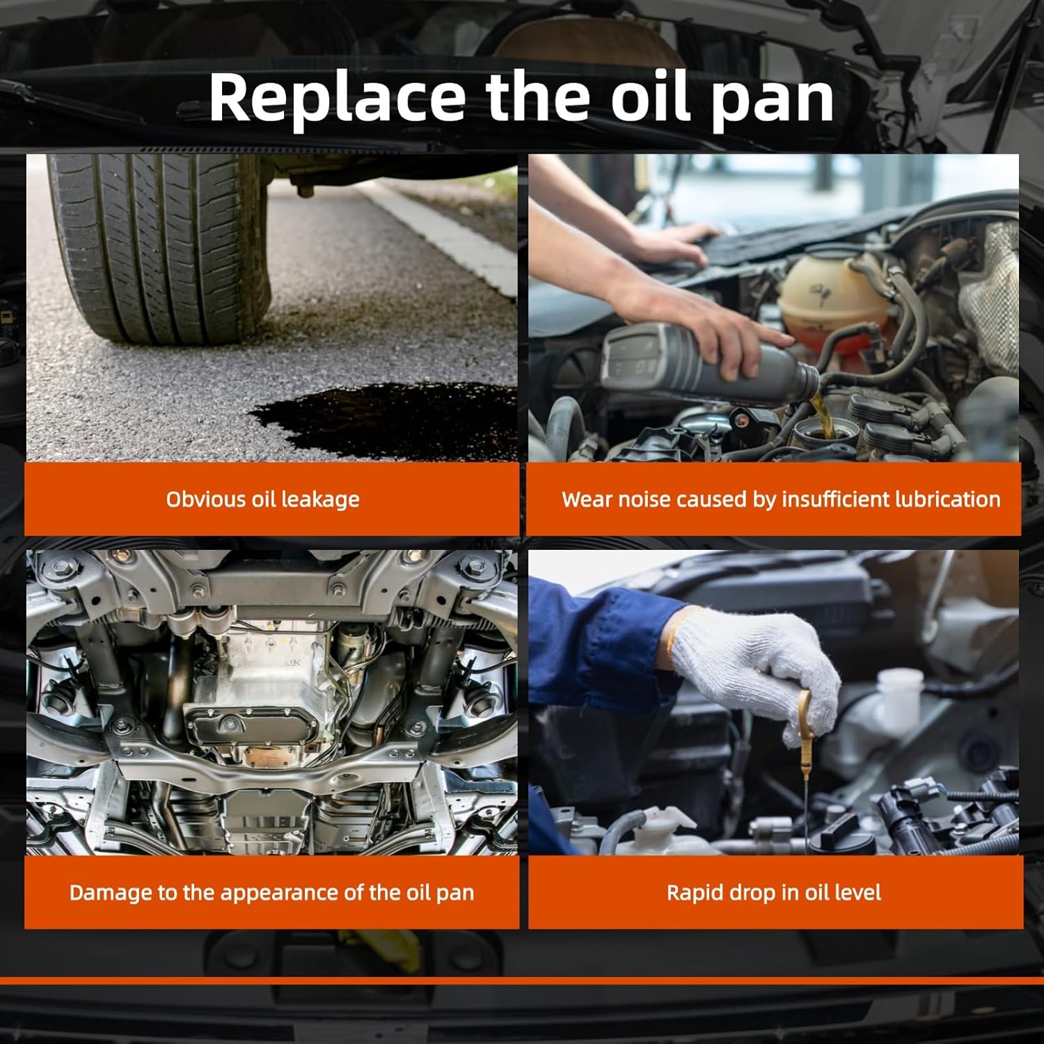 06M103602P Engine Oil Pan Sump Tray Compatible with VW Touareg Audi S4 S5/Sportback A7 Sportback/S7 Sportback/S7 A8 Q8 Q7 RS4 RS5/Sportback Porsche Macan Cayenne