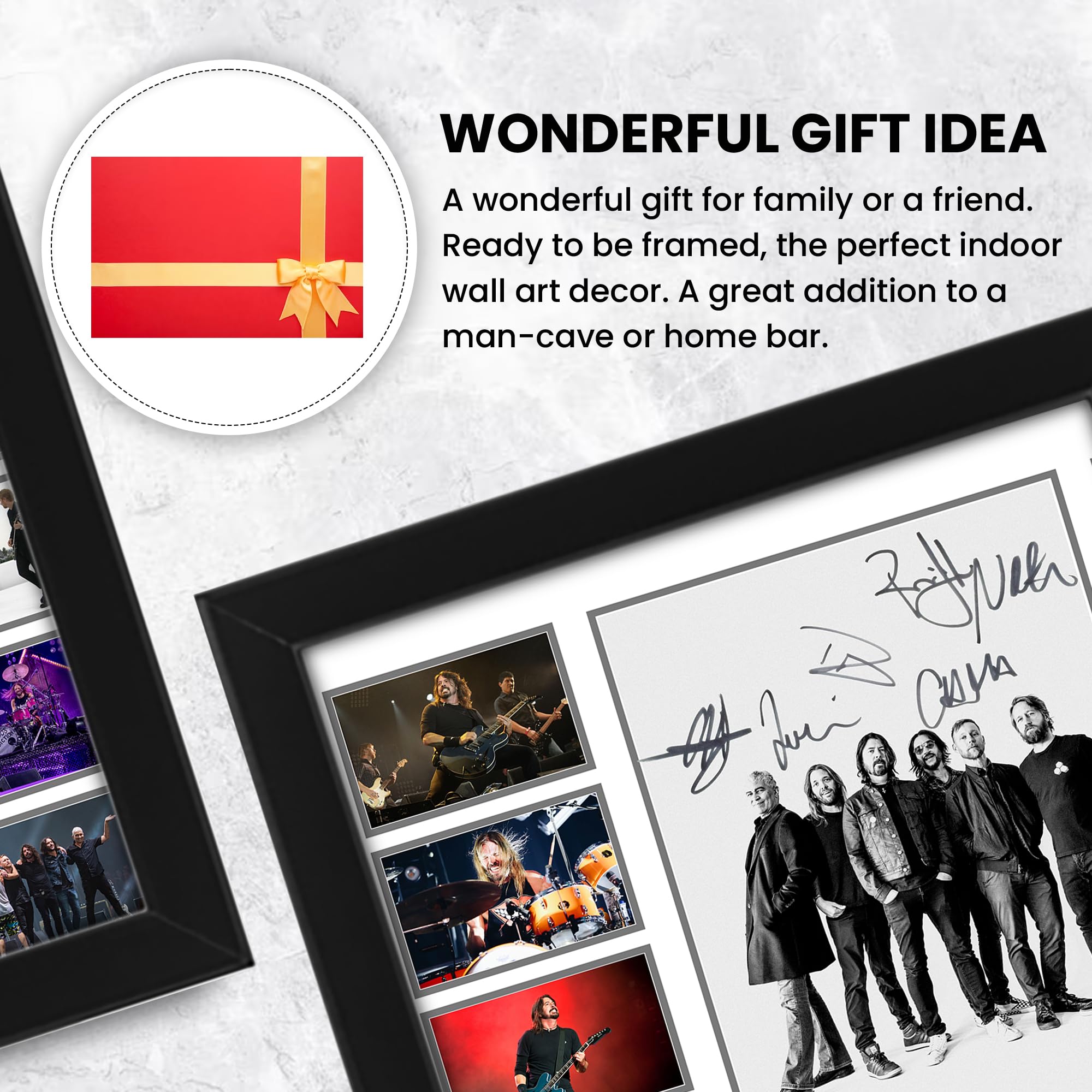 Poster con stampa autografata dei Foo Fighters, edizione limitata, idea regalo per fan – Memorabilia da collezione (Dave Grohl, Taylor Hawkins, Pat Smear, Nate Mendel, Chris Shiflett, Rami Jaffee)
