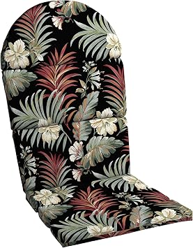 Arden Outdoor Adirondack Chair Cushion, Foam, 20x46, Black Tropical
