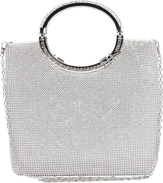 Rhinestone Clutch Crystal Evening Clutch Bag, Sparkly Purse Wedding Purses Handbag Diamante Clutch Bag Beaded Crossbody Bag For Party Engagement Dinner Banquet