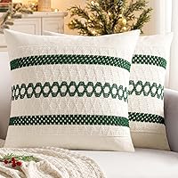 Vista 23 de MIULEE Juego de 2 fundas de almohada decorativas estilo bohemio marrón oscuro de 20 x 20 pulgadas estilo granja rústico, almohadas decorativas