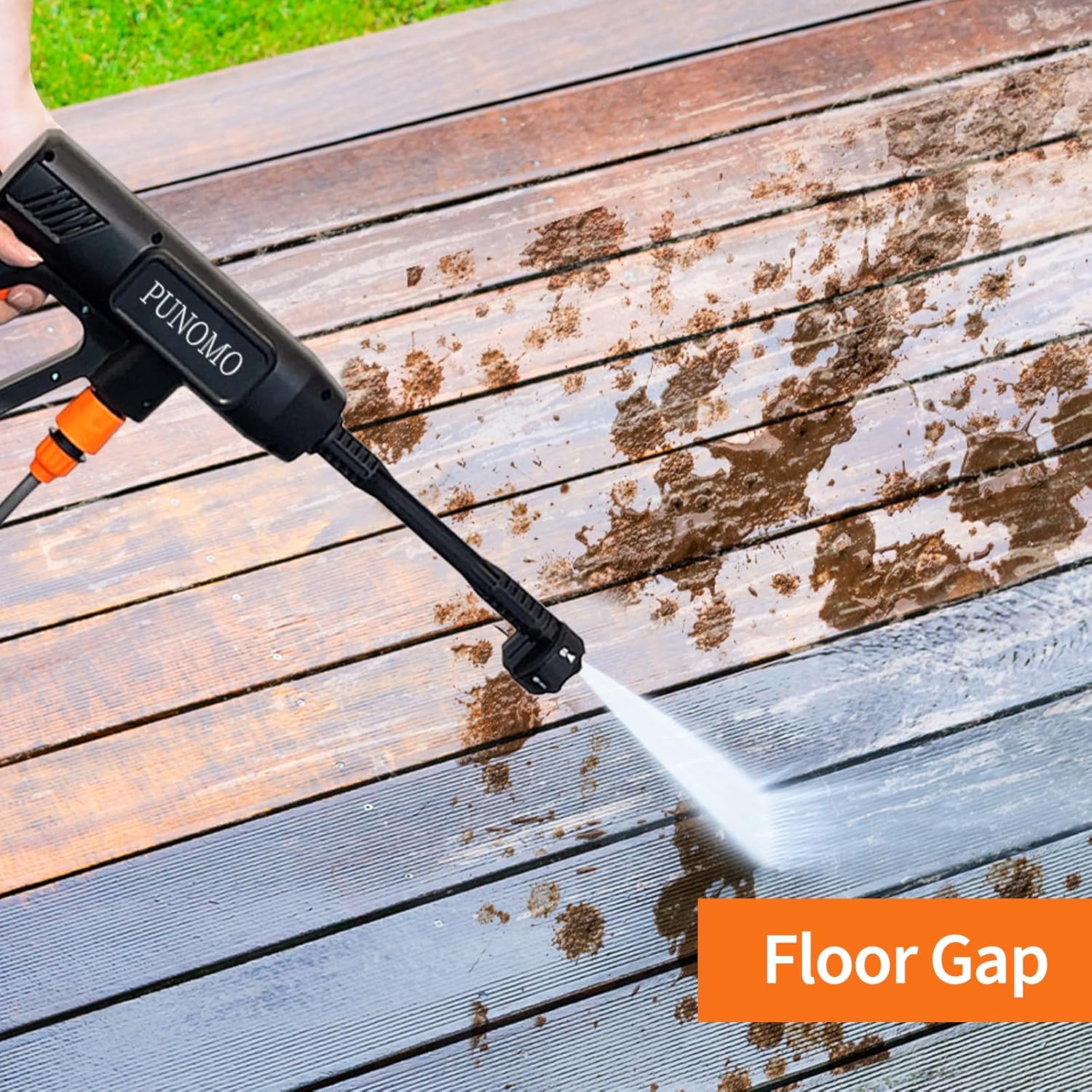 PUNOMO Cordless Pressure Washer, Portable Power Washer w/ 2X 21V Batteries & Charger, 1800 PSI, 6-in-1 Nozzle, Foam Cannon, 19FT Hose Handheld Pressure Washer for Car, Fence, Patio Cleaning - Image 8