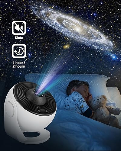Miniatura 4 de Proyector de galaxia planetario 12 en 1  Proyector de estrellas para dormitorio  Lámpara de proyector de nebulosa giratoria de 360, proyector de luz