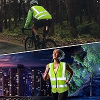 Vista 7 de JenPen 10 Pieces Reflective Safety Vests with Pockets and Zipper, High Visibility Mesh Construction Vest for Men Women