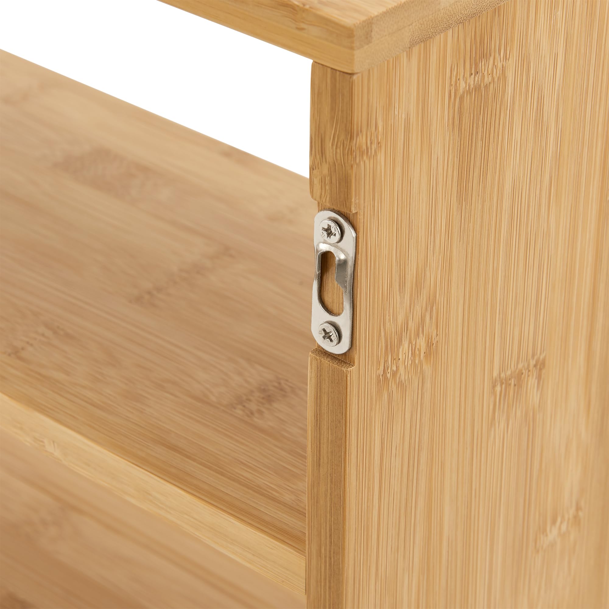 [en.casa] Scaffale da Parete Libreria Sospesa Scaffale Pensile con 2 Scomparti Mensola Rettangolare da Muro in Bambù 50 x 15 x 30 cm Naturale