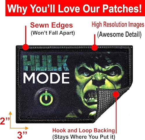 Miniatura 2 de Parche de moral de modo Hulk. Perfecto para tu equipo táctico militar militar, mochila, gorra de béisbol de operador, portador de placas o chaleco.