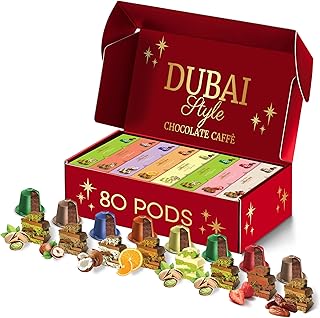 La Natura Lifestyle DUBAI Coffee Aroma Royal Mix – 80 Premium Aluminium Kaffeekapseln | 7 Sorten | Exklusive Aromavielfalt für Besondere Genussmomente | Kompatibel mit Nespresso®*-Maschinen