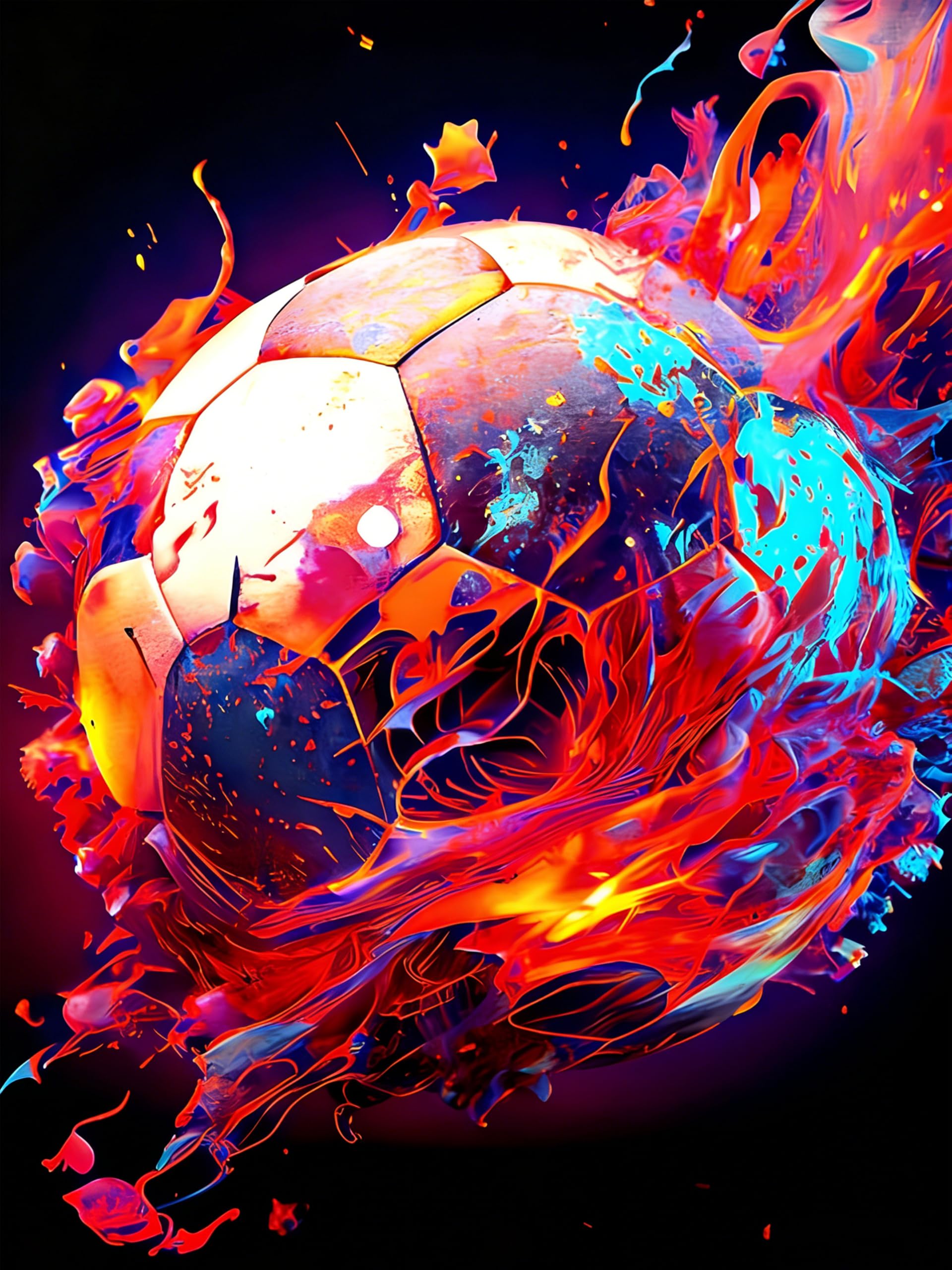 OkarinaArt Diamond Art Kits Adults Soccer, DIY 5D Diamond Painting Kit for Adults, Football Full Round Drill Gem Art Dots Beginners, Perfect for Home Wall Decor 12X16 Inch