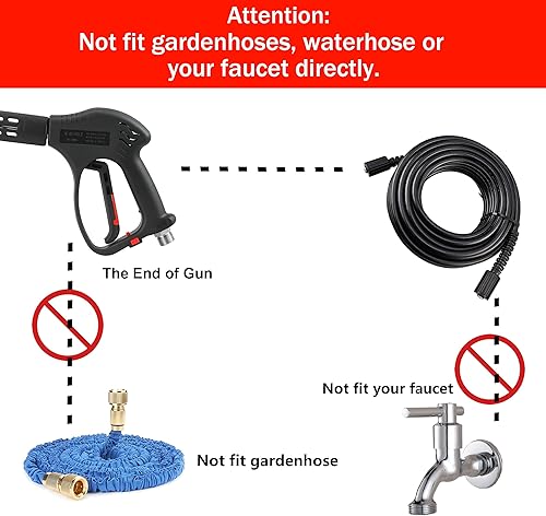 Miniatura 9 de M MINGLE Limpiador superficial de la lavadora a presión de 17", pistola corta de alta presión de la lavadora