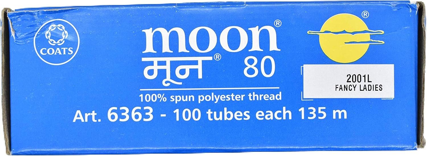 HUNNY-BUNCH Premium Moon Polyester Sewing Thread 3 Ply (135 Meters of Each Tube - 100 Tubes Per Box) Multicolored (2001L)