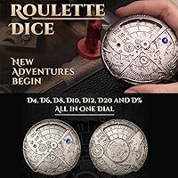 Vista 4 de Juego de dados de ruleta único de metal, mecánico, rodillo DND D & D, Steampunk Spinner D20 todo en uno D4 D6, D8, D10, D12 D100 para Dungeons and