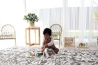 Vista 8 de Cushmat Elegante alfombra de juego de espuma reversible (grande, Explorer - rosa ceniza) - Tapete de juego suave, impermeable y duradero para bebés