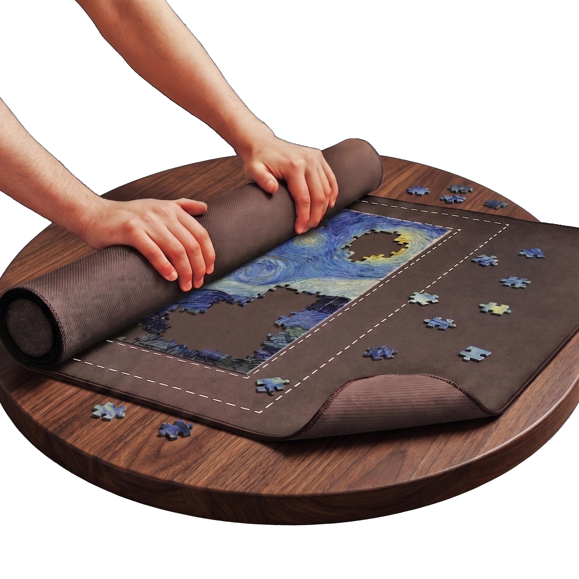 Puzzlematte 1500 Teile Premium - [EasySlide Oberfläche] - Aufrollbare Puzzleunterlage mit exakten Markierungen für 500 1000 & 1500 Puzzleteile - Puzzle Zubehör inkl. Aufbewahrungstasche & Puzzlerolle