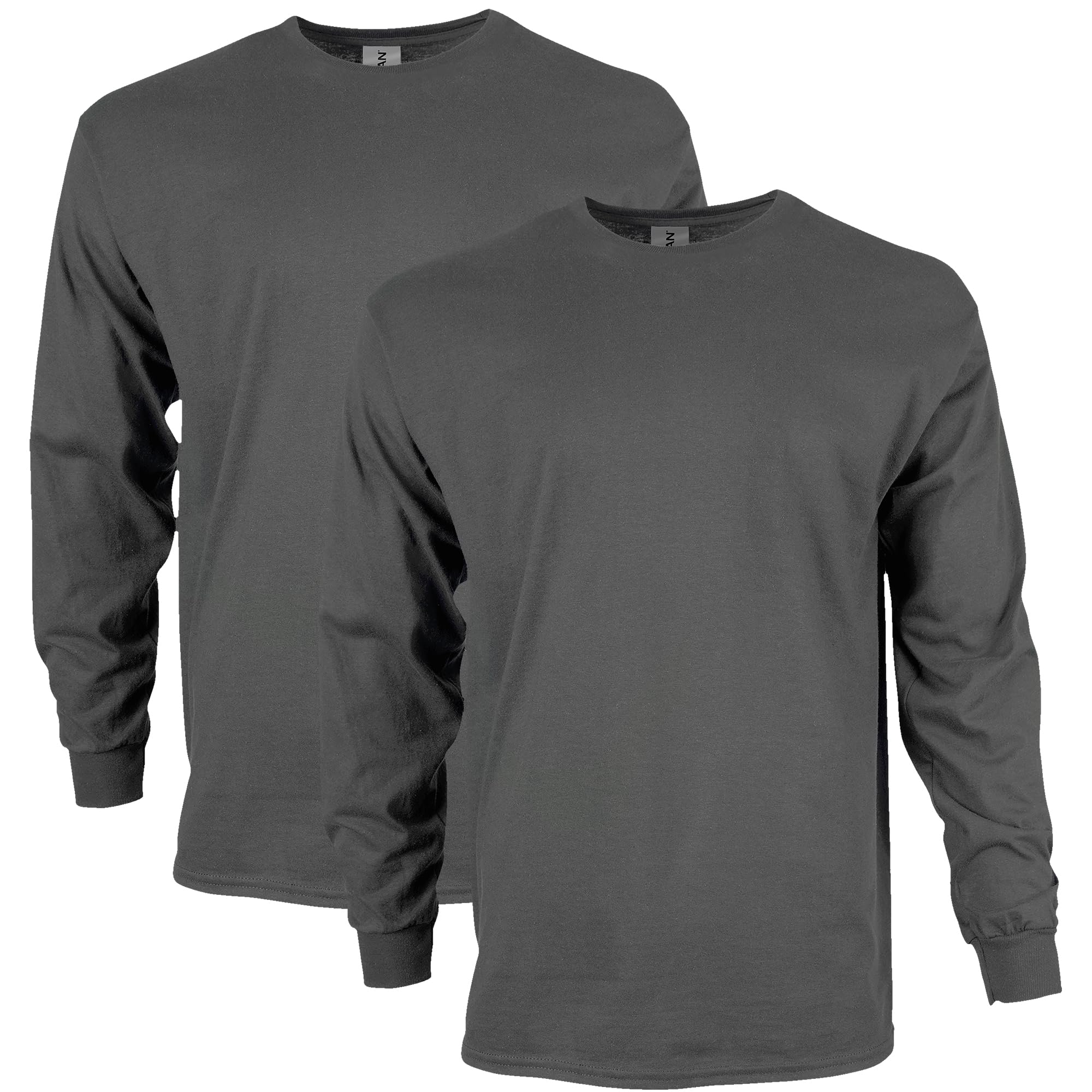 Gildan Men's Charcoal (2-Pack) Ultra Cotton Adult Long Sleeve T-Shirt, 2-Pack, Charcoal, Xxl
