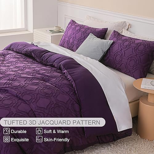 Miniatura 3 de Whale Flotilla Juego de edredón de 3 piezas tamaño King, suave y esponjoso para todas las estaciones, juegos de ropa de cama de estilo bohemio con 2