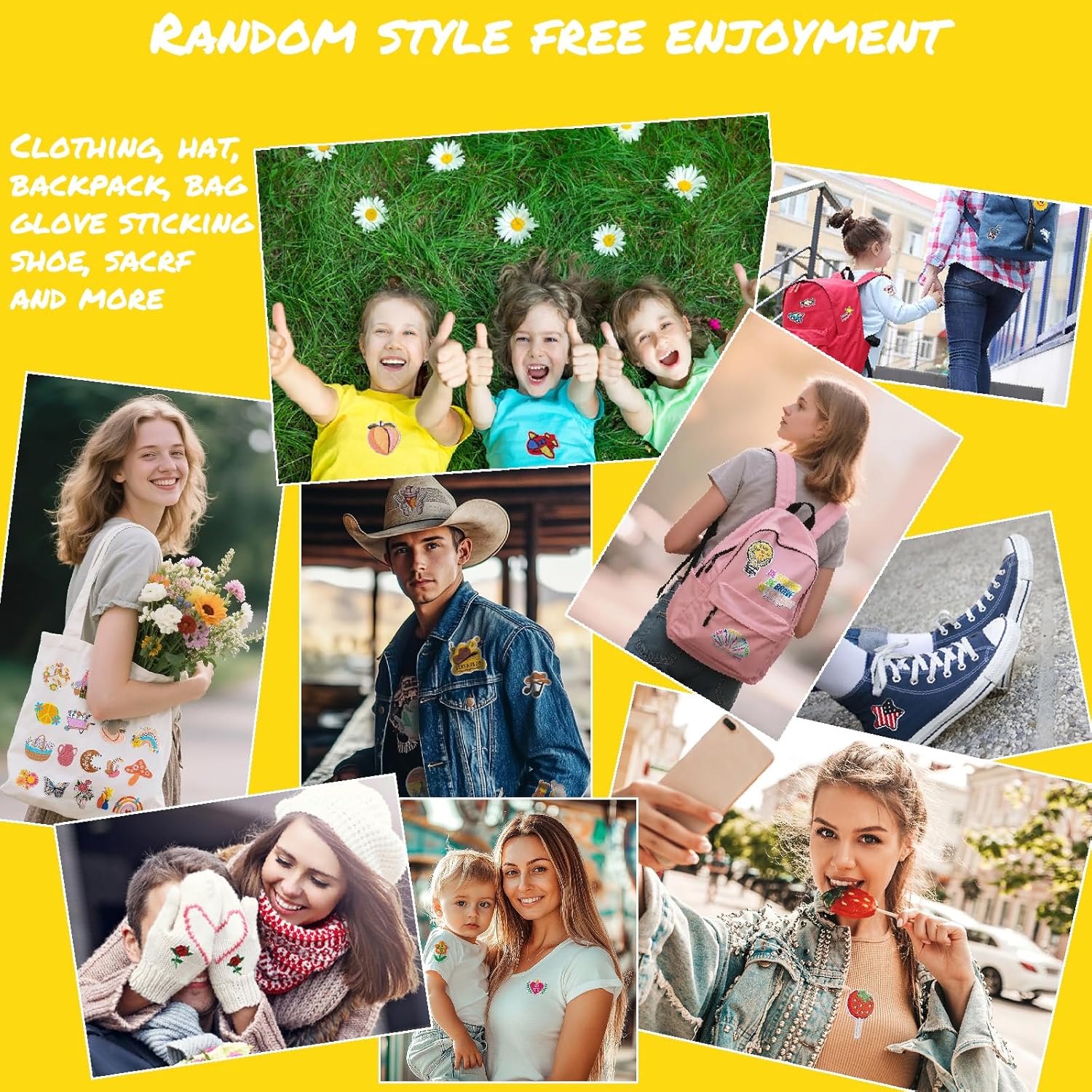 60pcs Random Assorted Styles Embroidered Patches, Bright Vivid Colors, Sew On/Iron On Patch Applique for Clothes, Dress, Hat, Jeans, DIY Accessories - Image 6