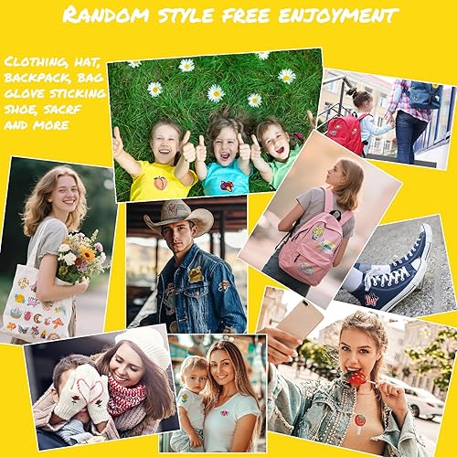 Miniatura 6 de 70 parches bordados de estilos surtidos al azar, colores vivos brillantes, apliques de parche para coser o planchar para ropa, vestido, sombrero