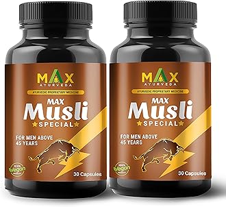 Musli Special Capsules For 45+ Men | Power, Strength, Energy and Stamina Booster | 100% Vegan | Premium Ayurvedic Supplement - (60 Capsules), Pack Of 2