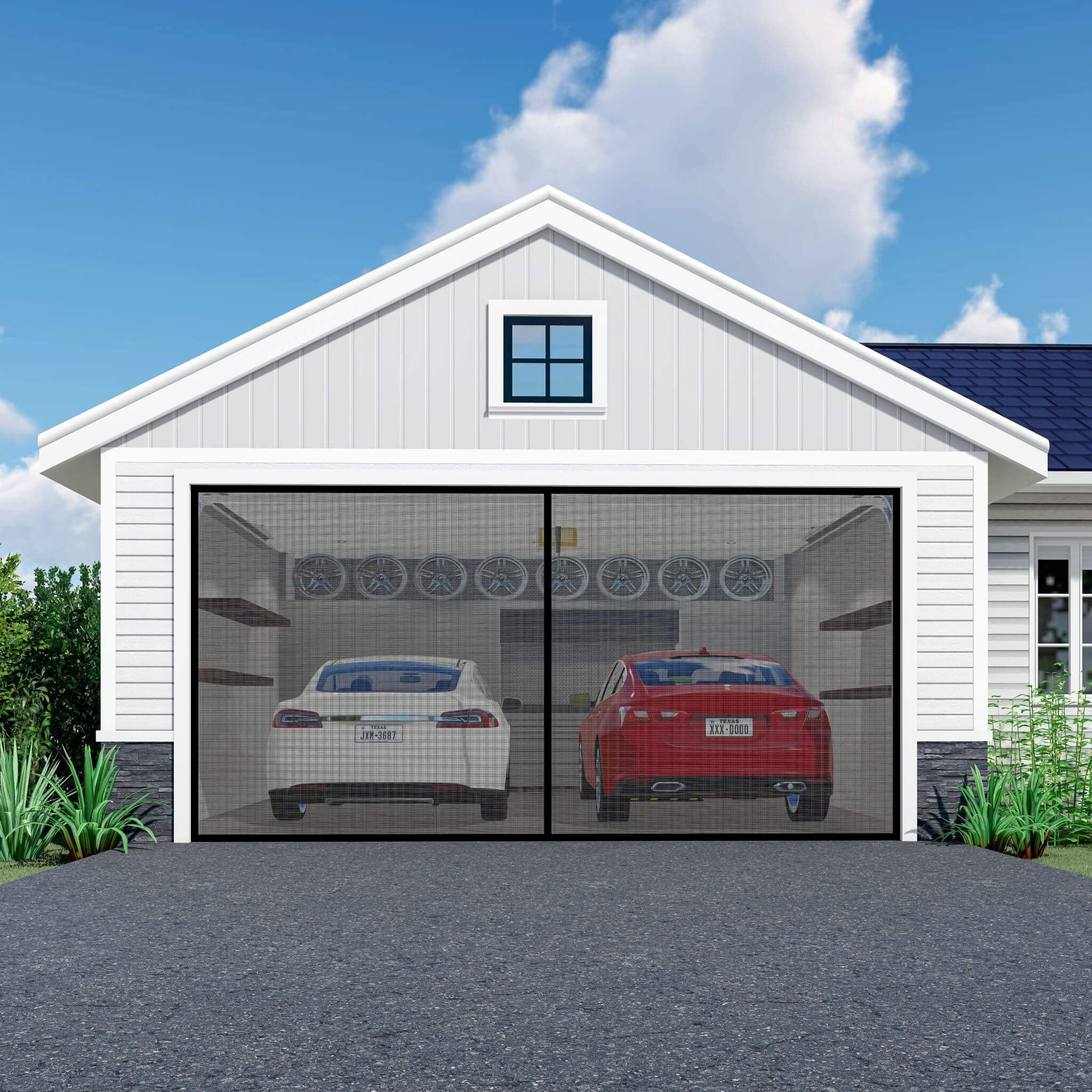 Magnetic Garage Door Screen 18x9ft and All Other Sizes - Easy Installation Garage Screen 18x9 FT- Durable Fiberglass Garage Door Screen 18 ft - Handsfree Entry 18x9 Garage Door Screen