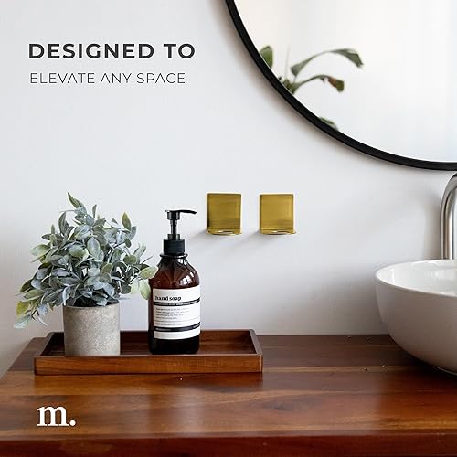 Miniatura 4 de MaisoNovo Juego de 2 soportes adhesivos para jabón y champú, dorado, soporte dispensador montado en la pared