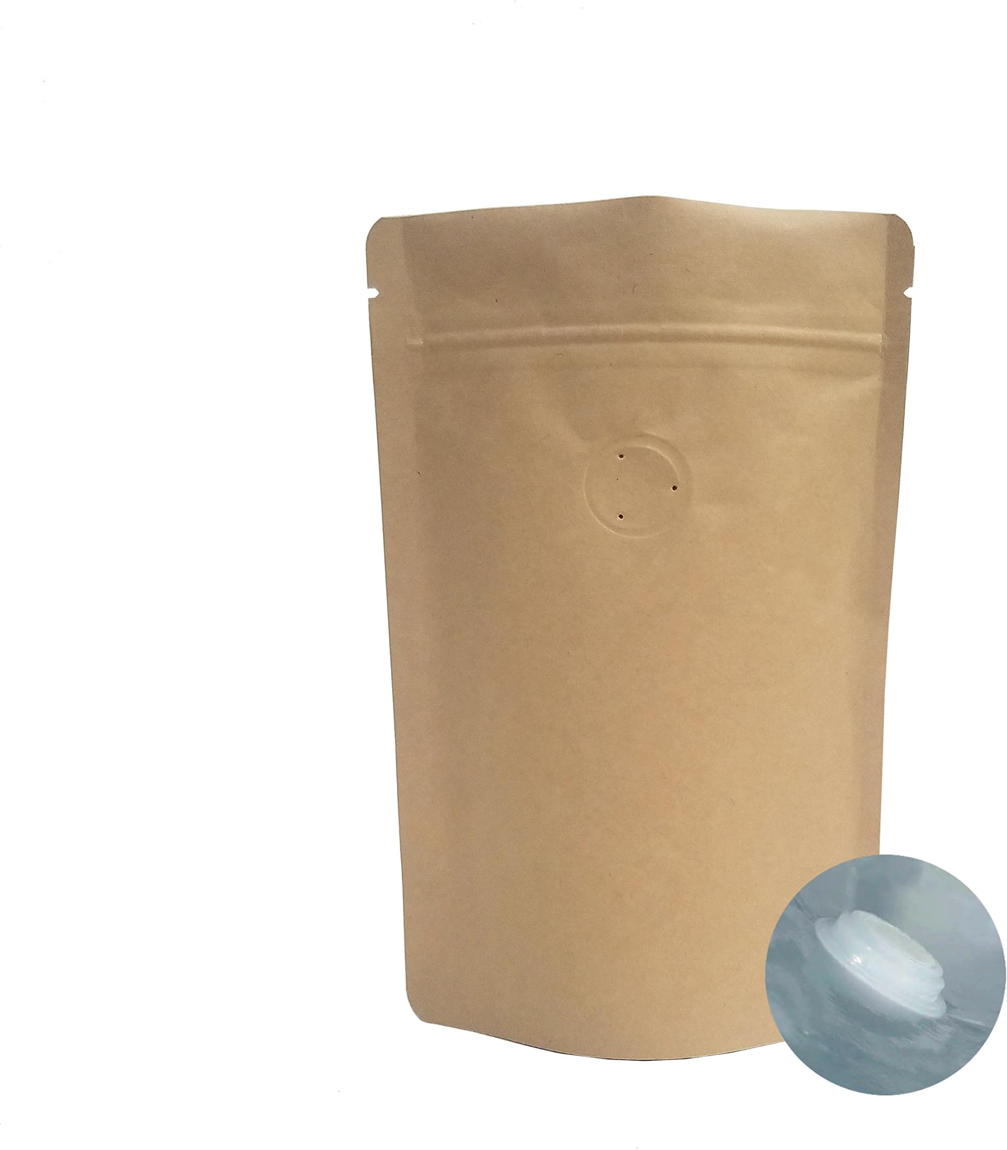 AwePackage Barrier Kraft Paper Stand up Zipper Coffee Pouch Bags with Aroma Degassing Valve (25, 3 Oz)