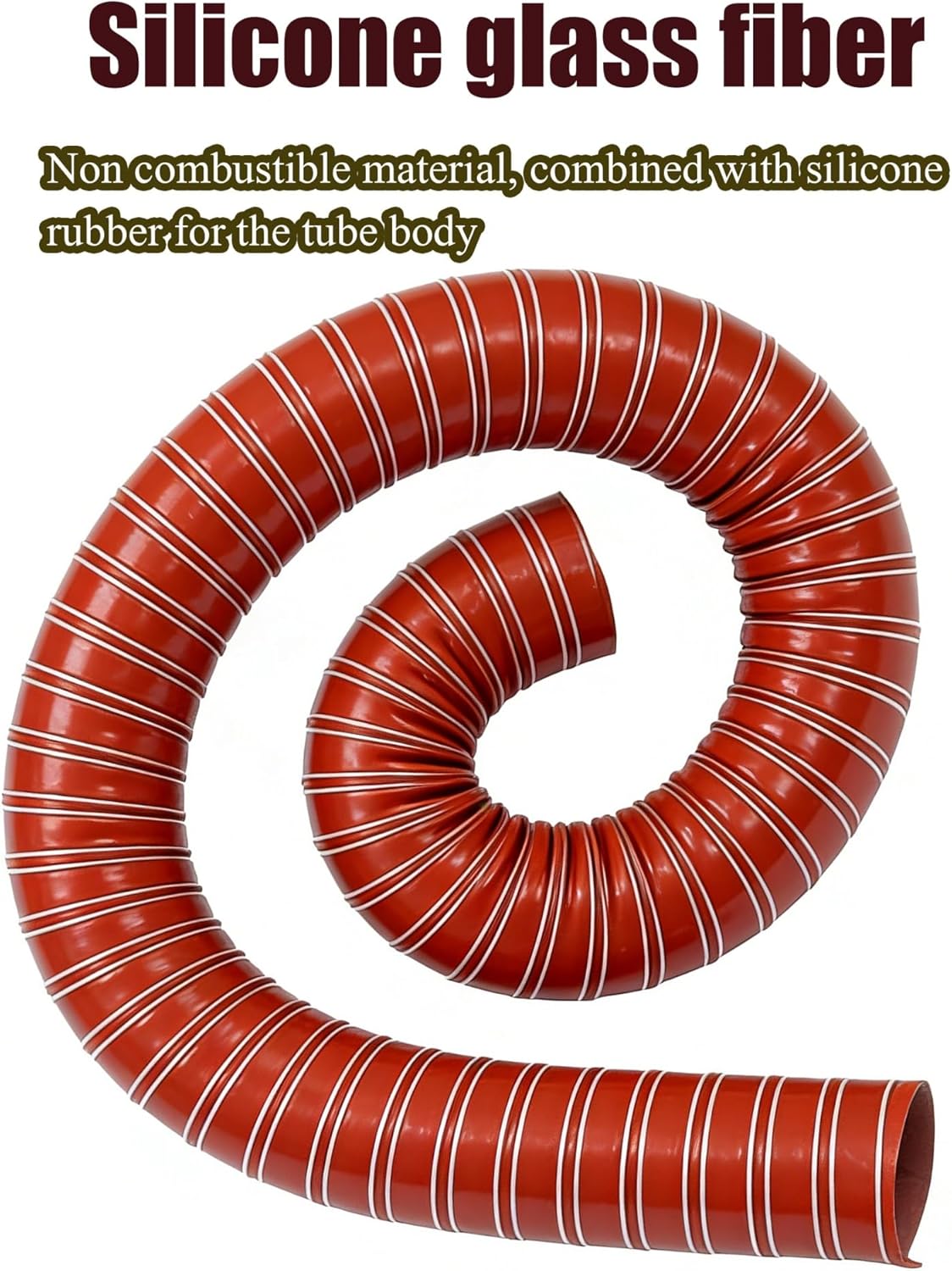 Heavy-Duty High Temperature Silicone Ducting Hose - Steel Wire Reinforced Flexible Duct, Fire Retardant Fiberglass Duct(2.01in/5.1cm,200cm)