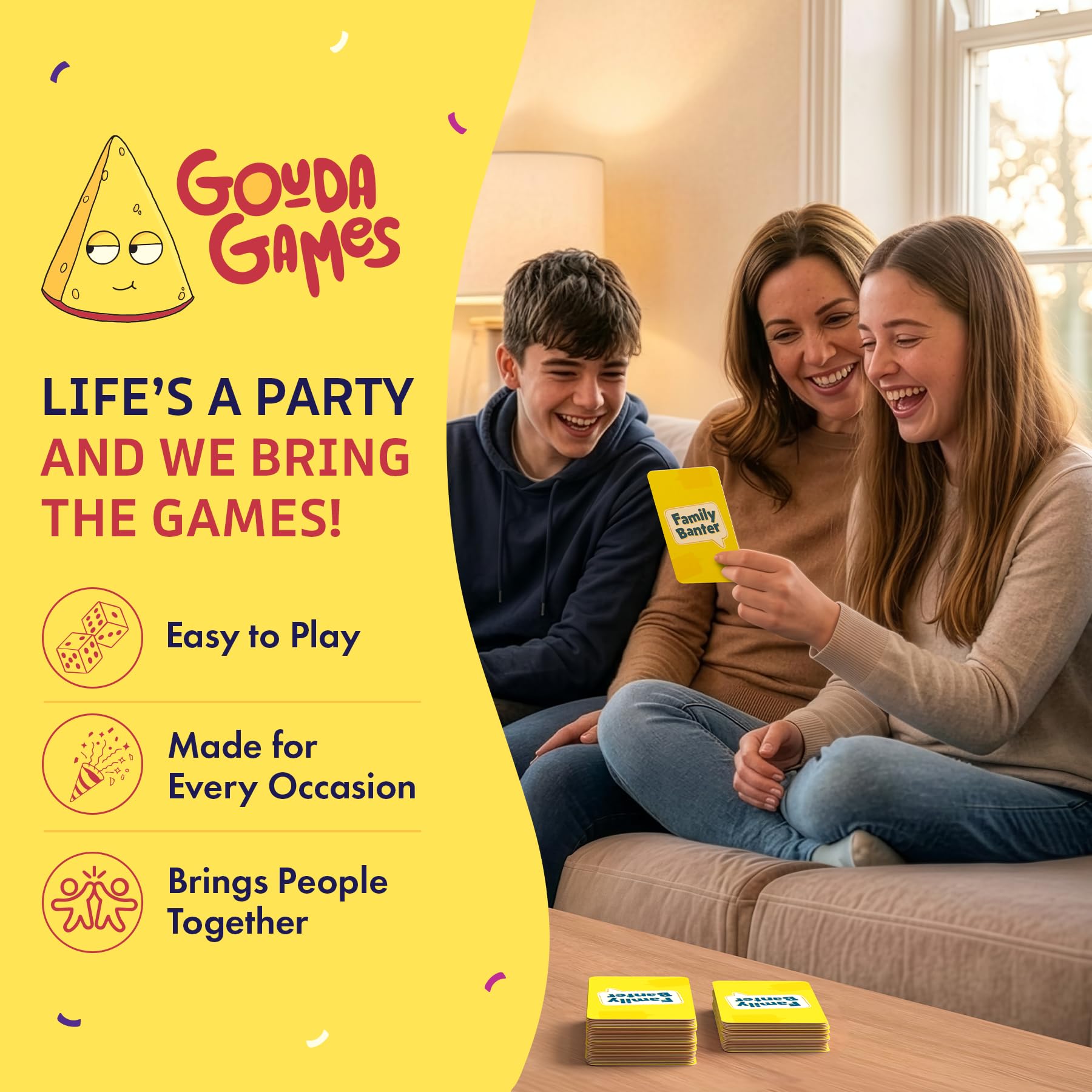 Gouda Games Uncommon Sense – Schnelles, lustiges Ratespiel für Partys, schnell denkende Wortspaß für Erwachsene, Jugendliche und Familien, perfekt für Spielabende, Geschenke ab 10, 11, 12 Jahren, 4–20