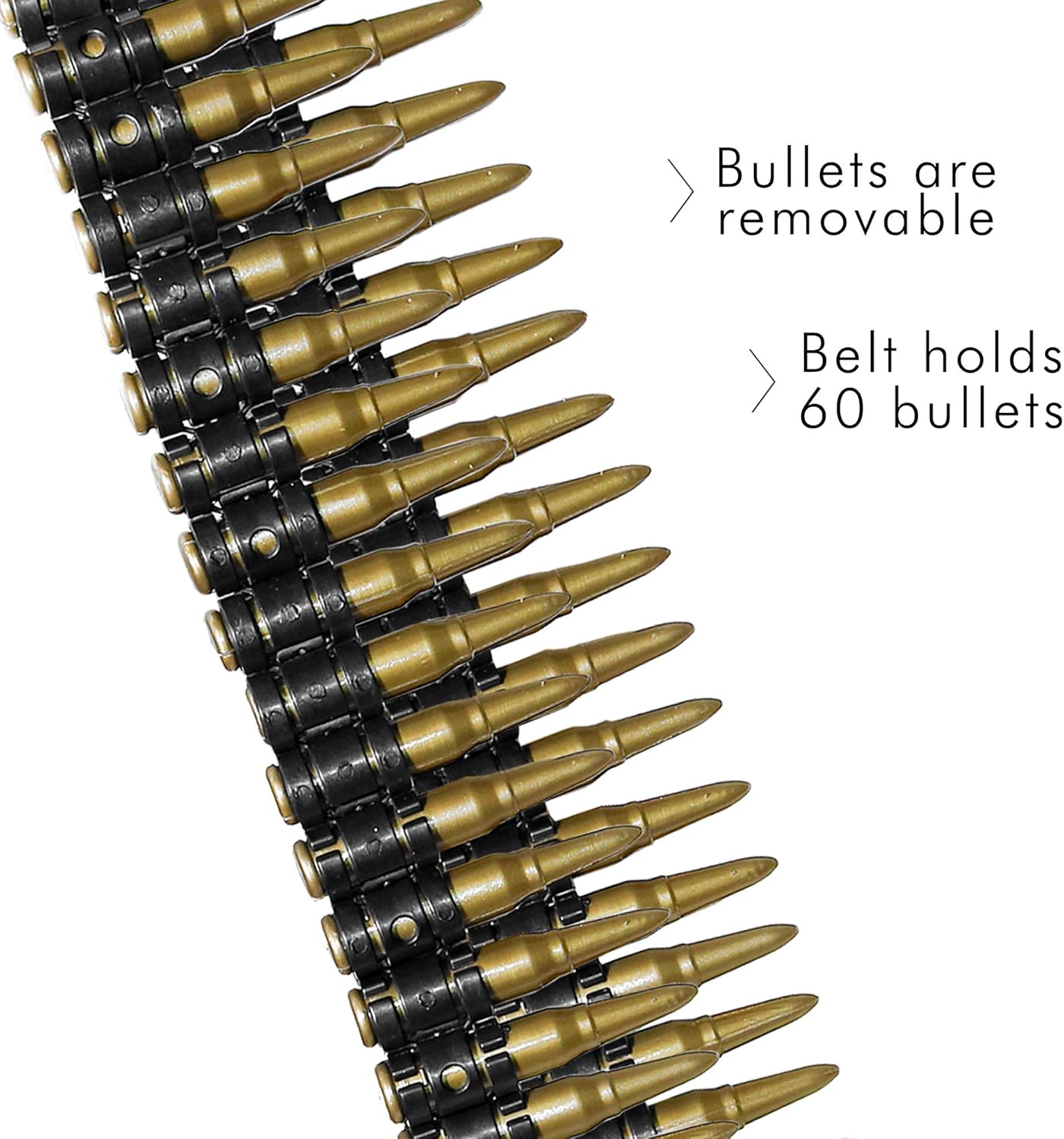 Skeleteen Fake Bullet Army Belt - Plastic Bandolier Military Toy Ammo Costume Accessories Props for Kids and Adults - Image 6