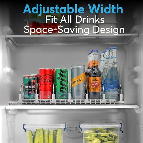 Miniatura 4 de Dwella Organizador de bebidas para refrigerador, dispensador de latas de 6 niveles para refrigerador, dispensador de bebidas autoempujable,
