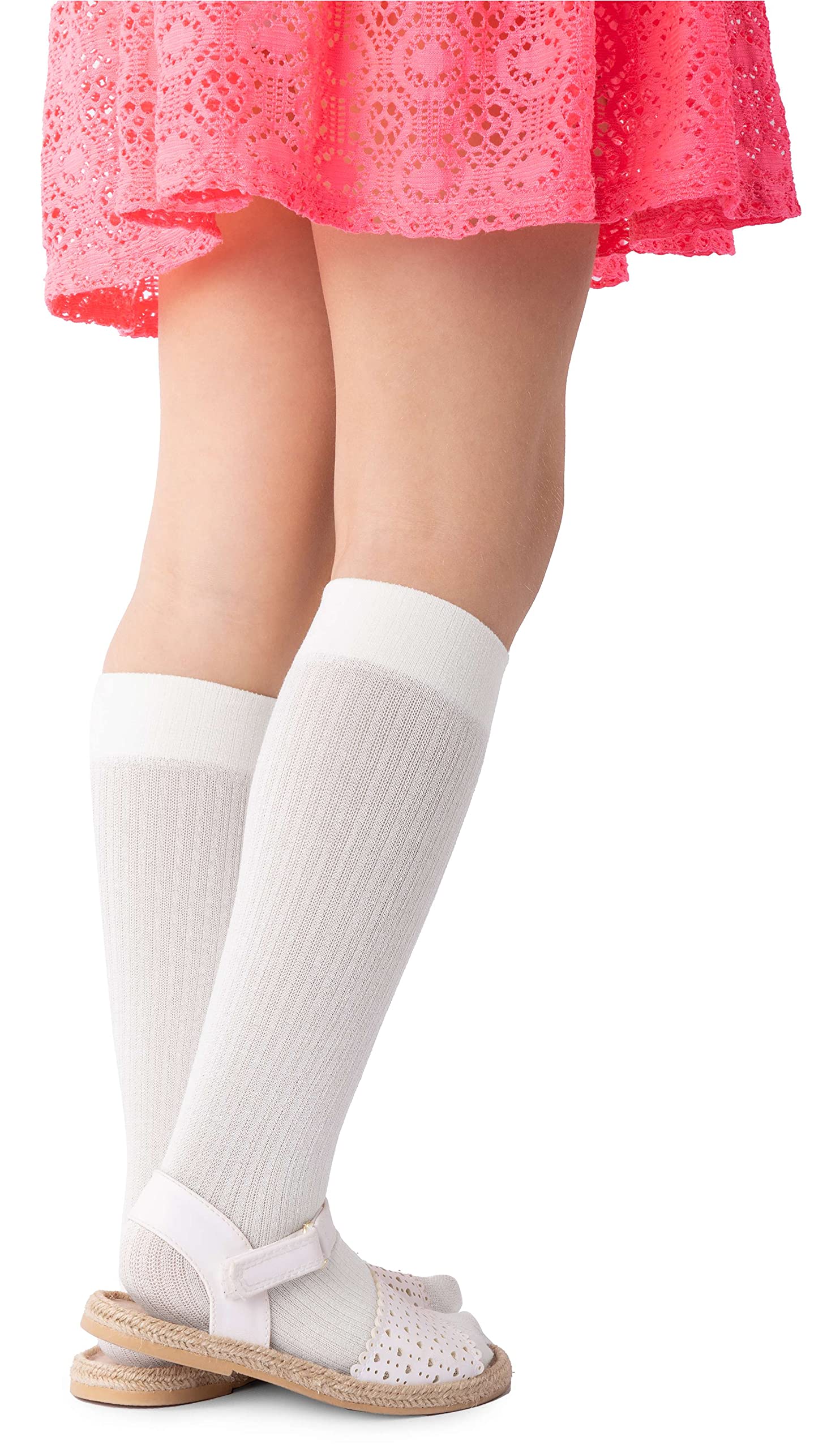 NOQ Enfants fille rayé genou-haut 100 DEN confortable doux chaud flexible chaussettes tout-petits décontracté mignon école uniforme robe sur-mollet une paire Molly