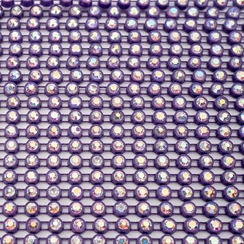 Crystal Lane Rhinestone Banding 10yds, ss12 Purple Casing, Crystal AB