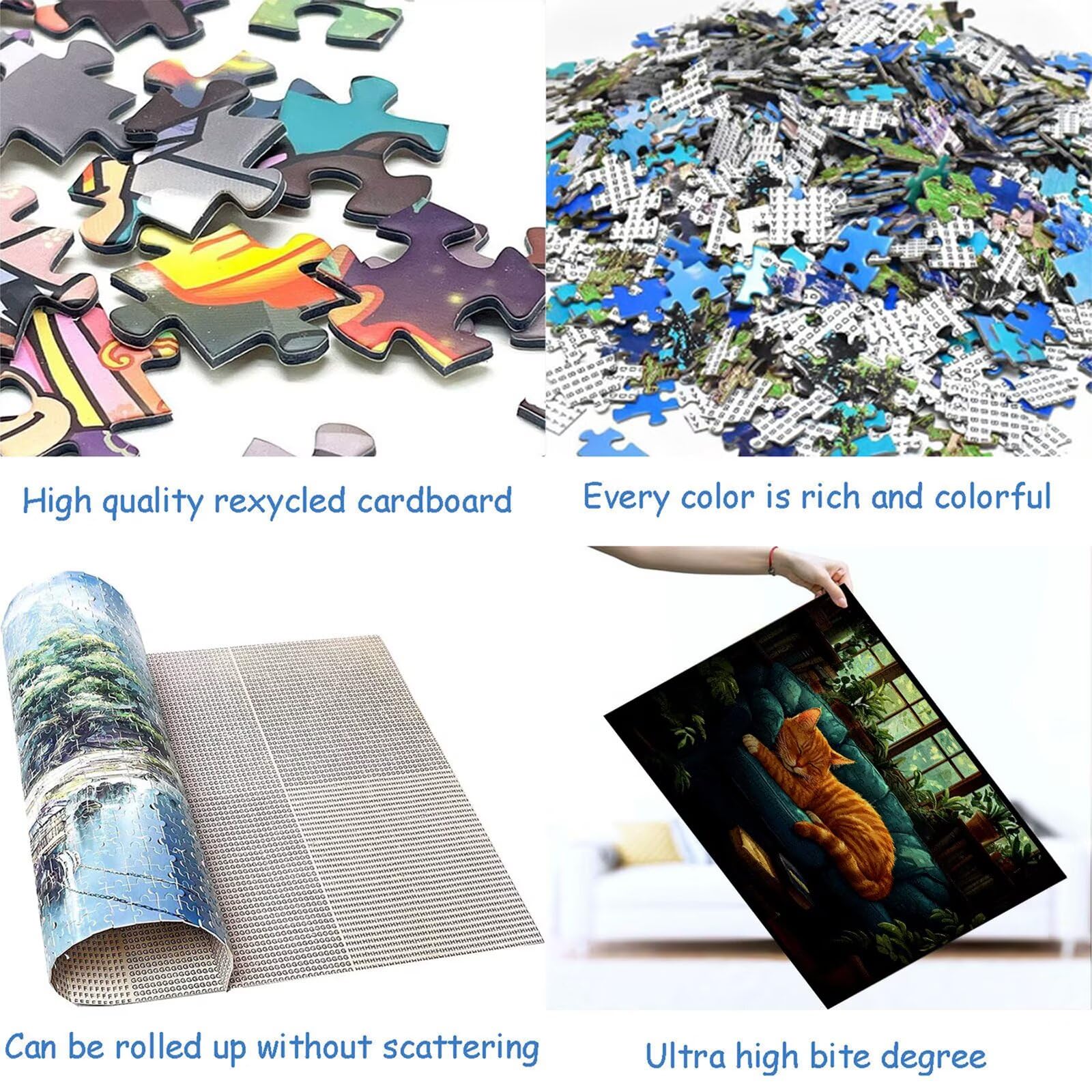 Puzzle 3000 elementów kot puzzle dla dorosłych zwierzę 122 x 81 cm unikalne rzemiosło klasyczne 3D drewniana układanka do rodzinnych gier aktywnych, układanka do samodzielnego wykonania nawet do